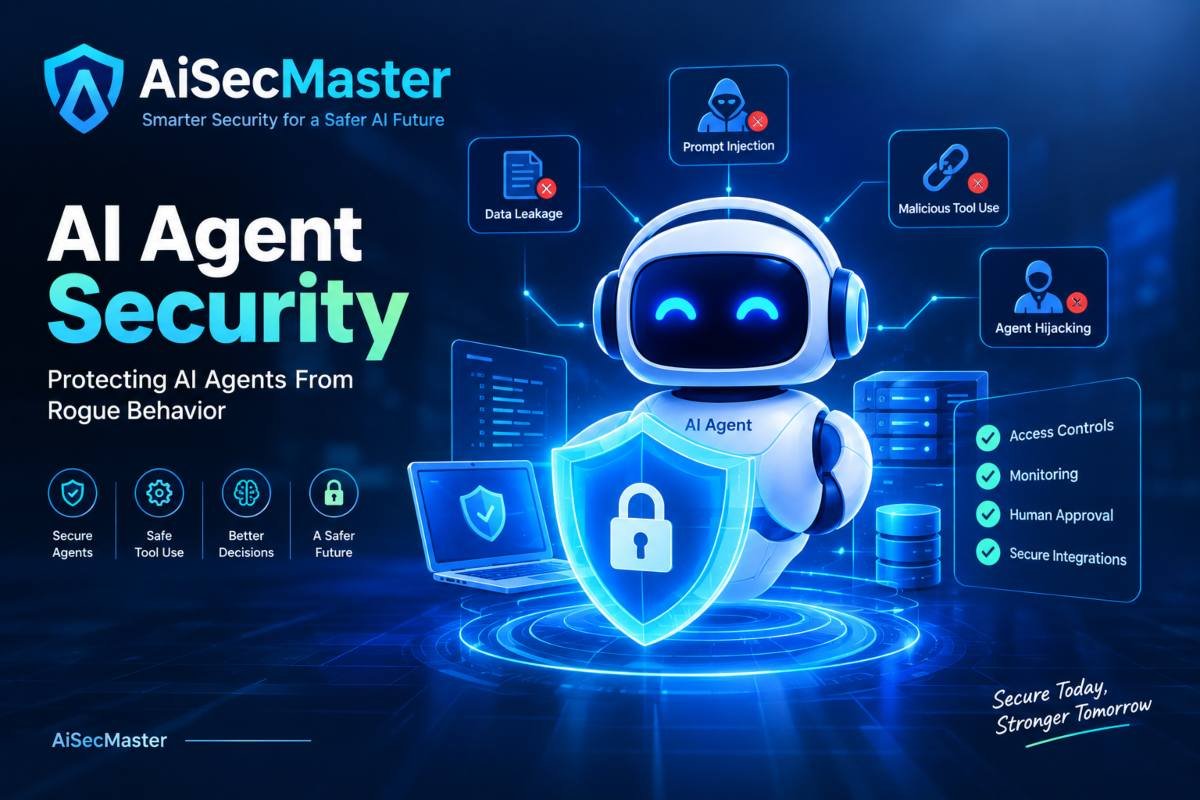 AI Agent Security robot shield illustrating safe tool use and autonomous AI protection.