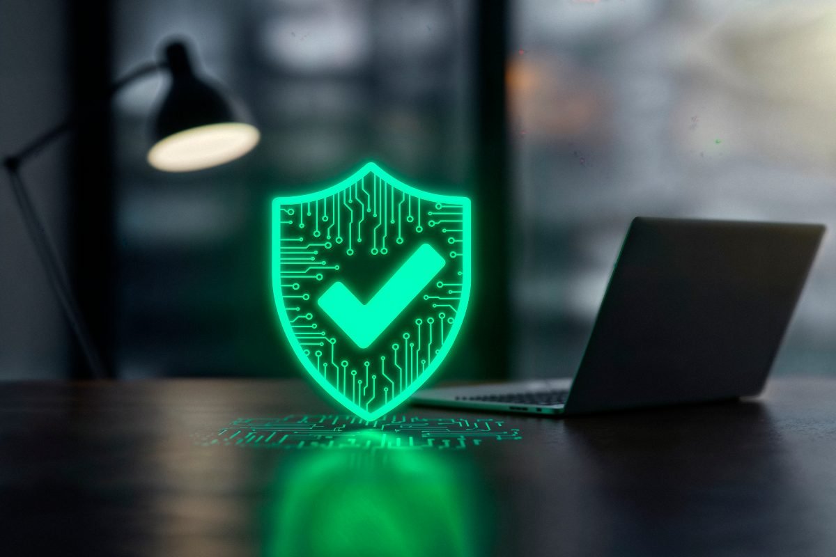 Cybersecurity Checklist showing essential steps to protect accounts, devices, data, and networks from cyber threats.