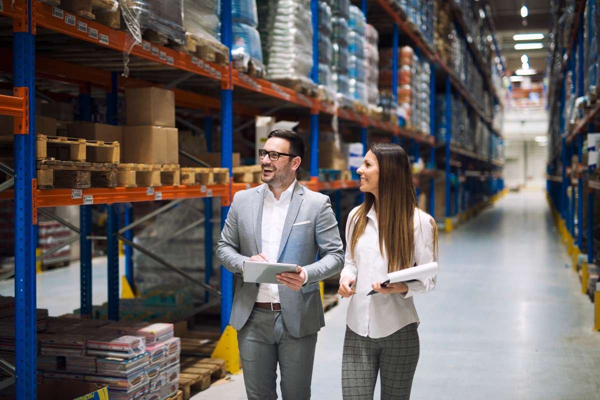 Supply chain management workflow for business operations.
