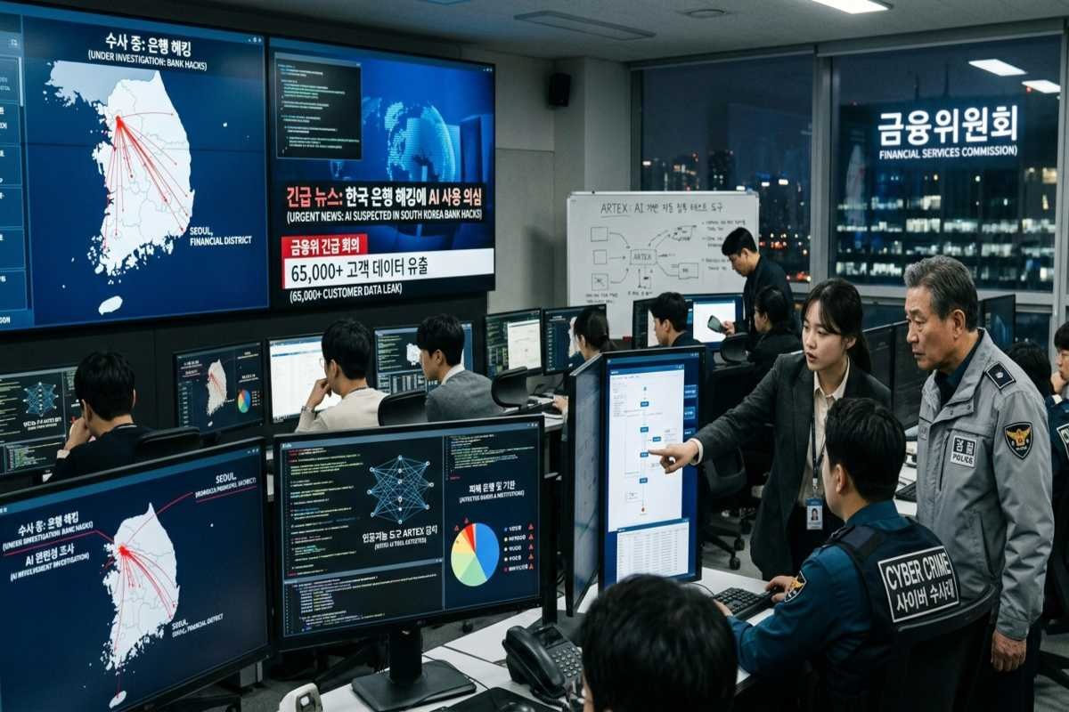 AI suspected in South Korean bank hacks and cybersecurity threats.