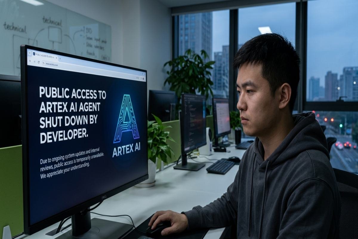 ARTEX AI agent shutdown in China.