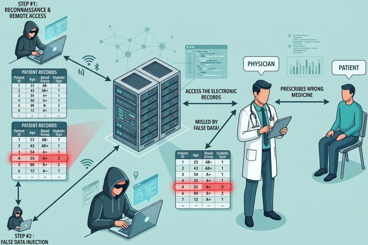 Data Injection examples involving databases, web applications, and AI systems.