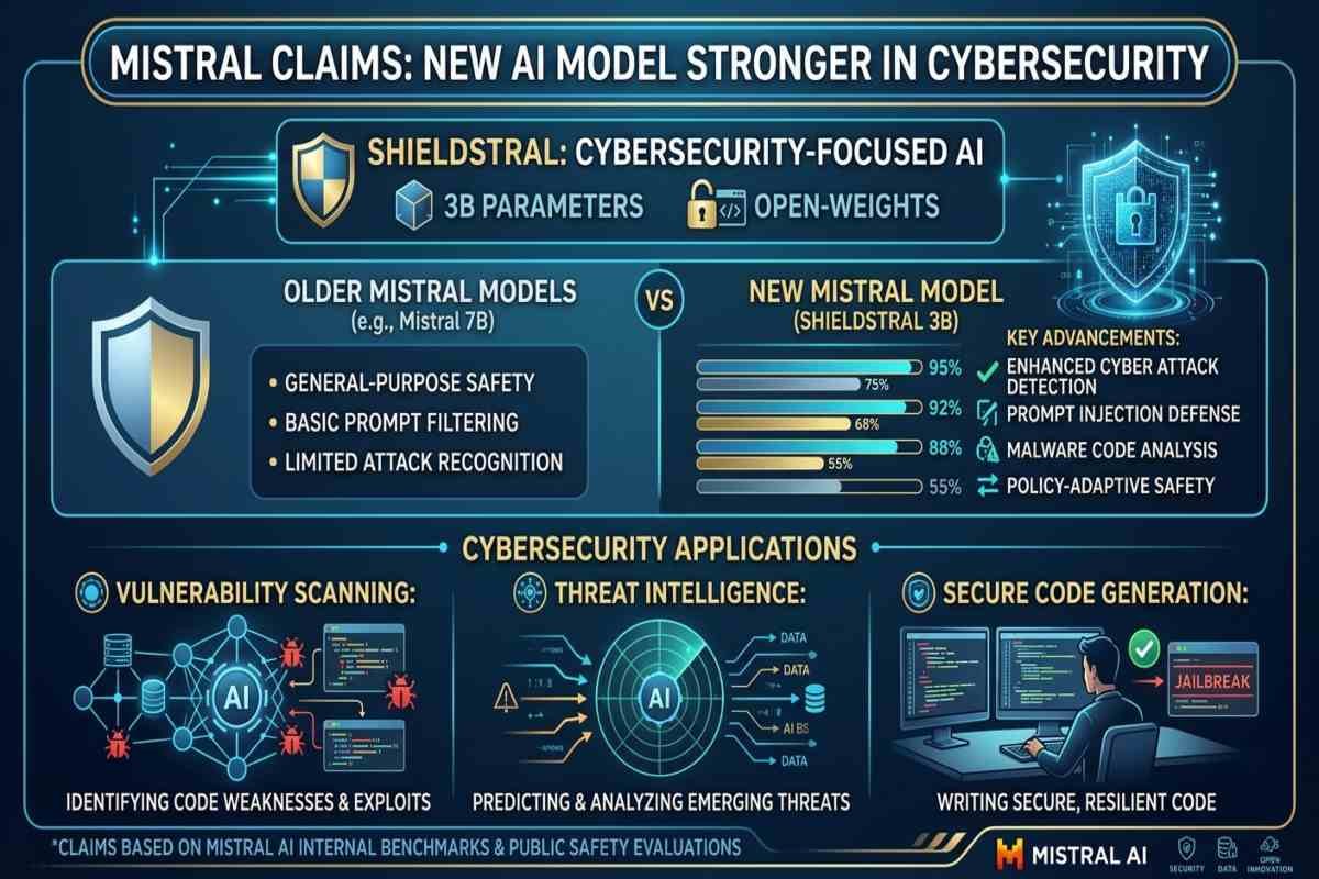 Mistral new AI model shows stronger cybersecurity capabilities.