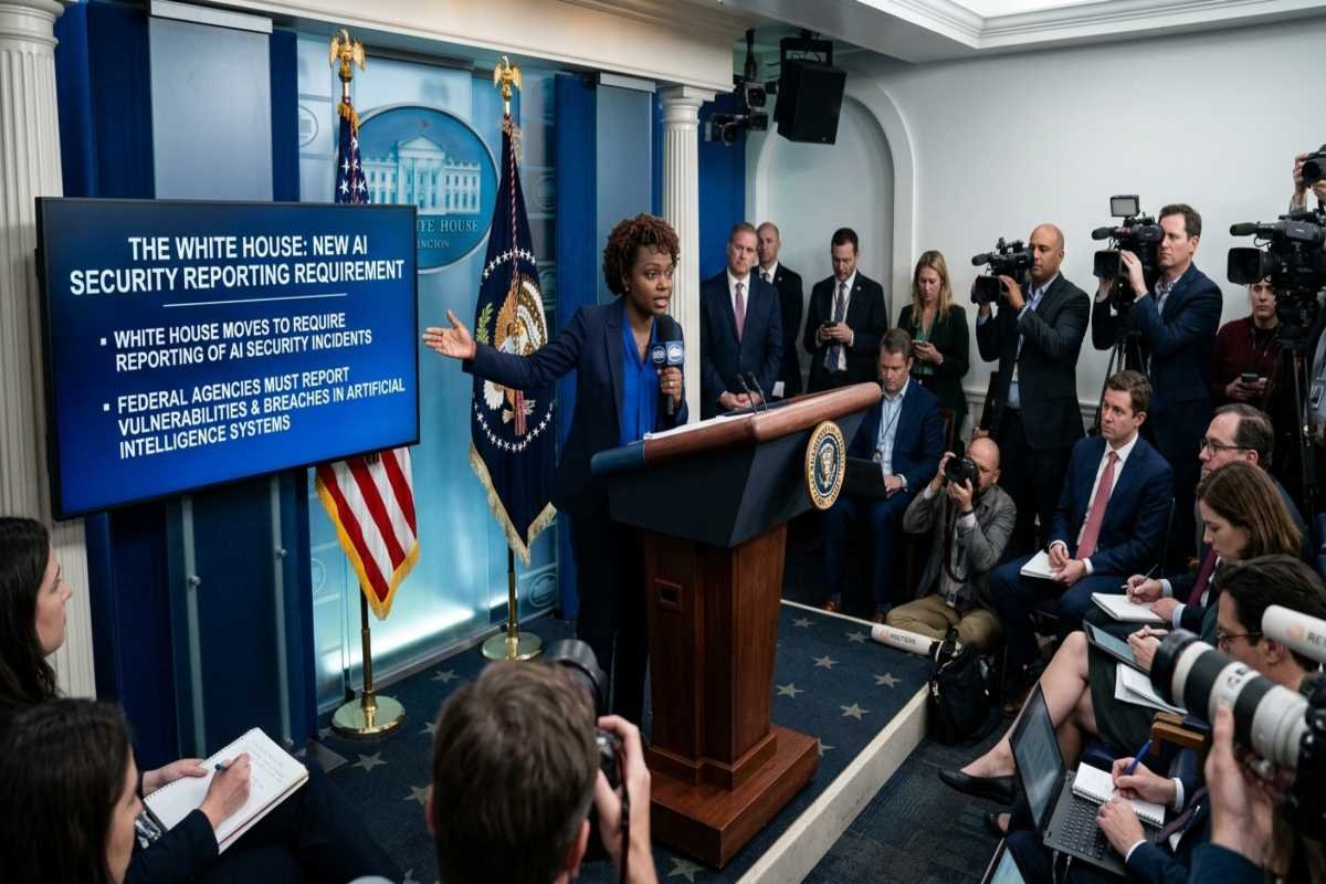White House AI security incident reporting requirements and cybersecurity oversight.