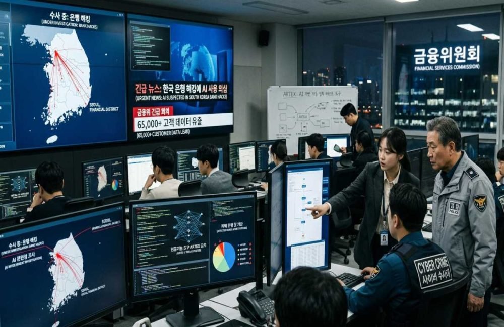 AI suspected in South Korean bank hacks and cybersecurity threats.