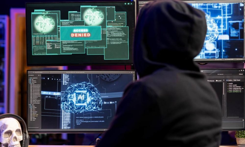 AI Threat Detection system identifying cyber threats with real-time security monitoring.