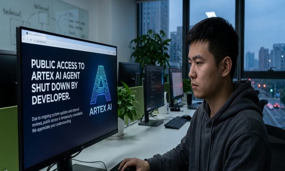 ARTEX AI agent shutdown in China.