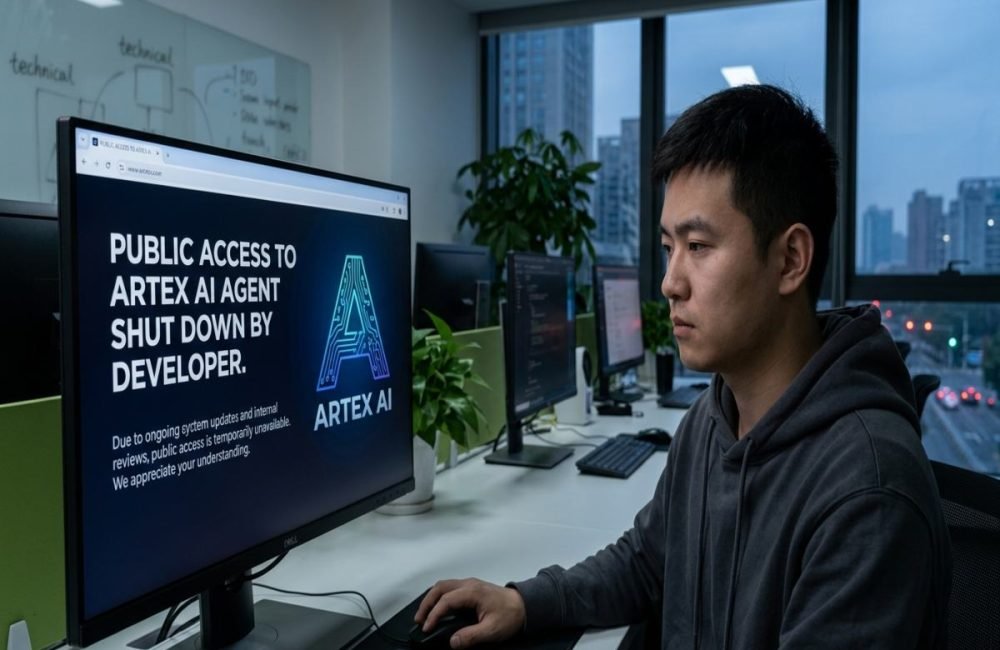 ARTEX AI agent shutdown in China.