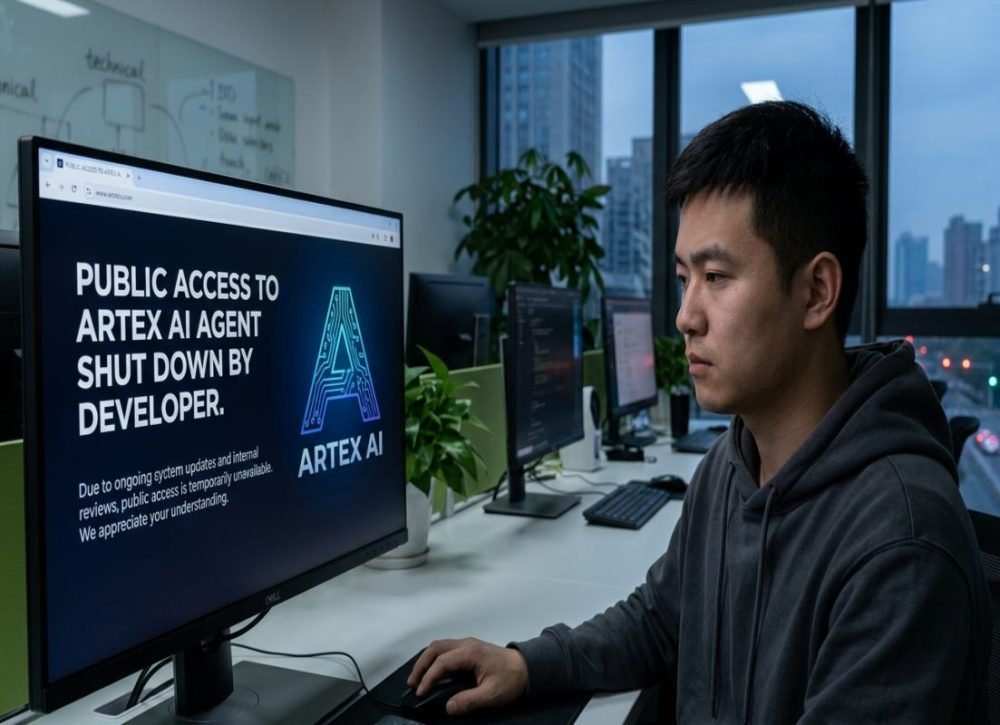 ARTEX AI agent shutdown in China.