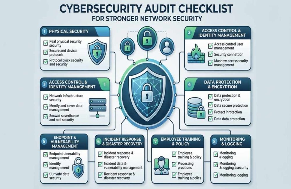 Cybersecurity Audit Checklist for network security,