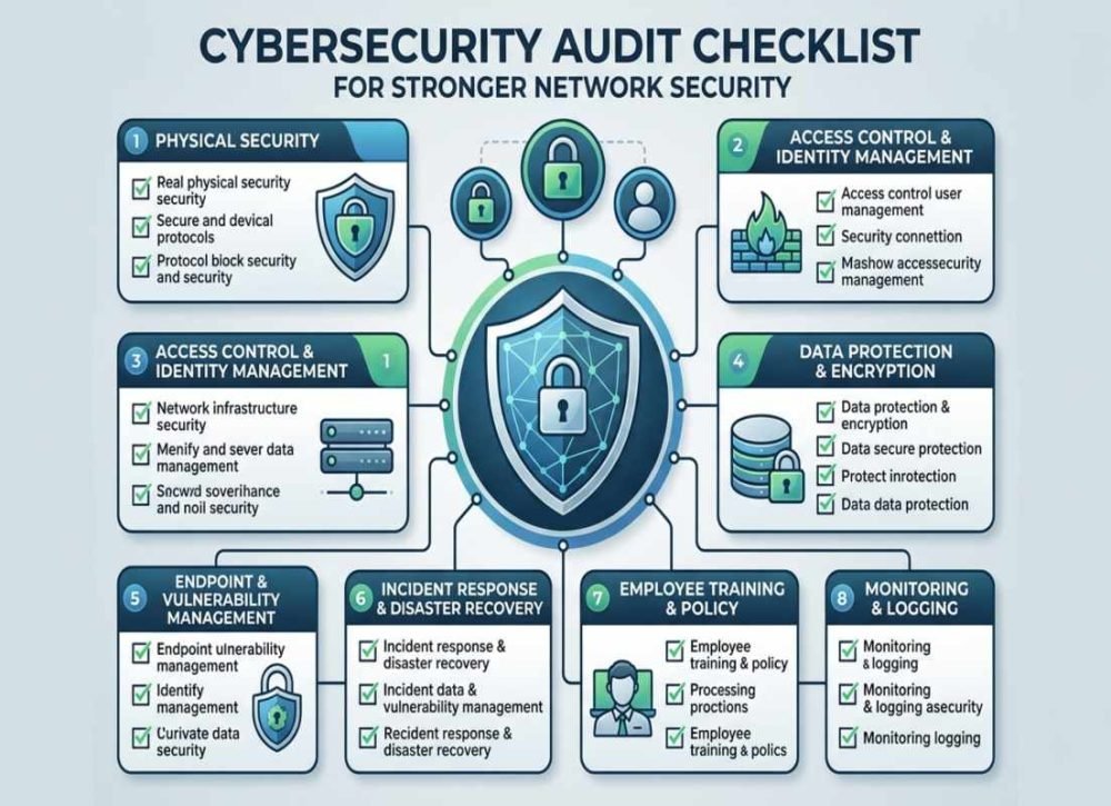 Cybersecurity Audit Checklist for network security,