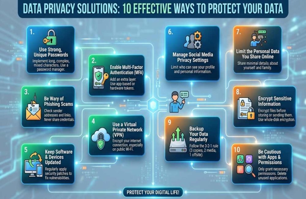 Data privacy solutions for protecting sensitive information and personal data.