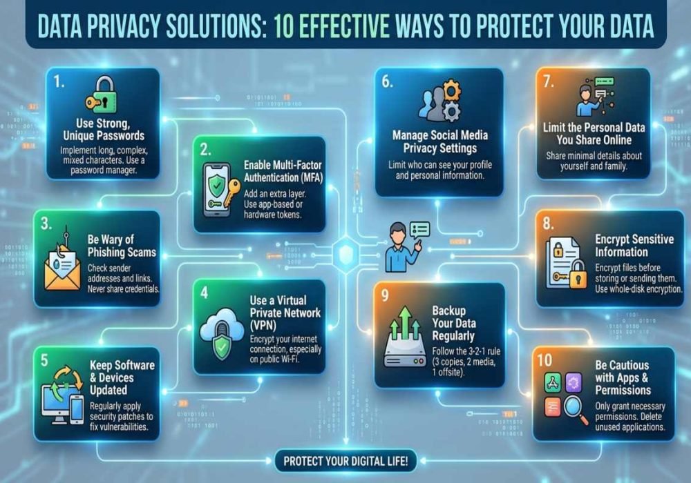 Data privacy solutions for protecting sensitive information and personal data.