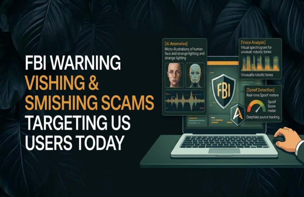 FBI warning on vishing and smishing scams targeting phone users.