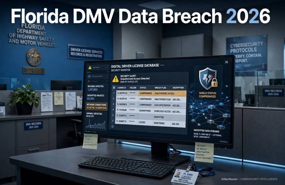 Florida DMV Data Breach 2026 exposing driver data risks.