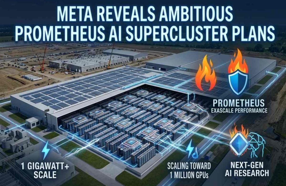 Meta Prometheus AI supercluster plans for advanced AI training and GPU infrastructure.