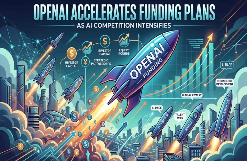 OpenAI accelerates funding plans amid intensifying AI competition in 2026.