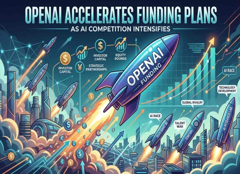 OpenAI accelerates funding plans amid intensifying AI competition in 2026.