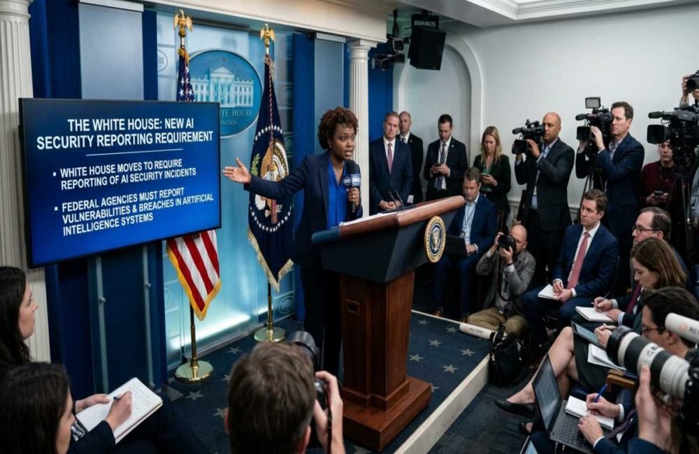 White House AI security incident reporting requirements and cybersecurity oversight.